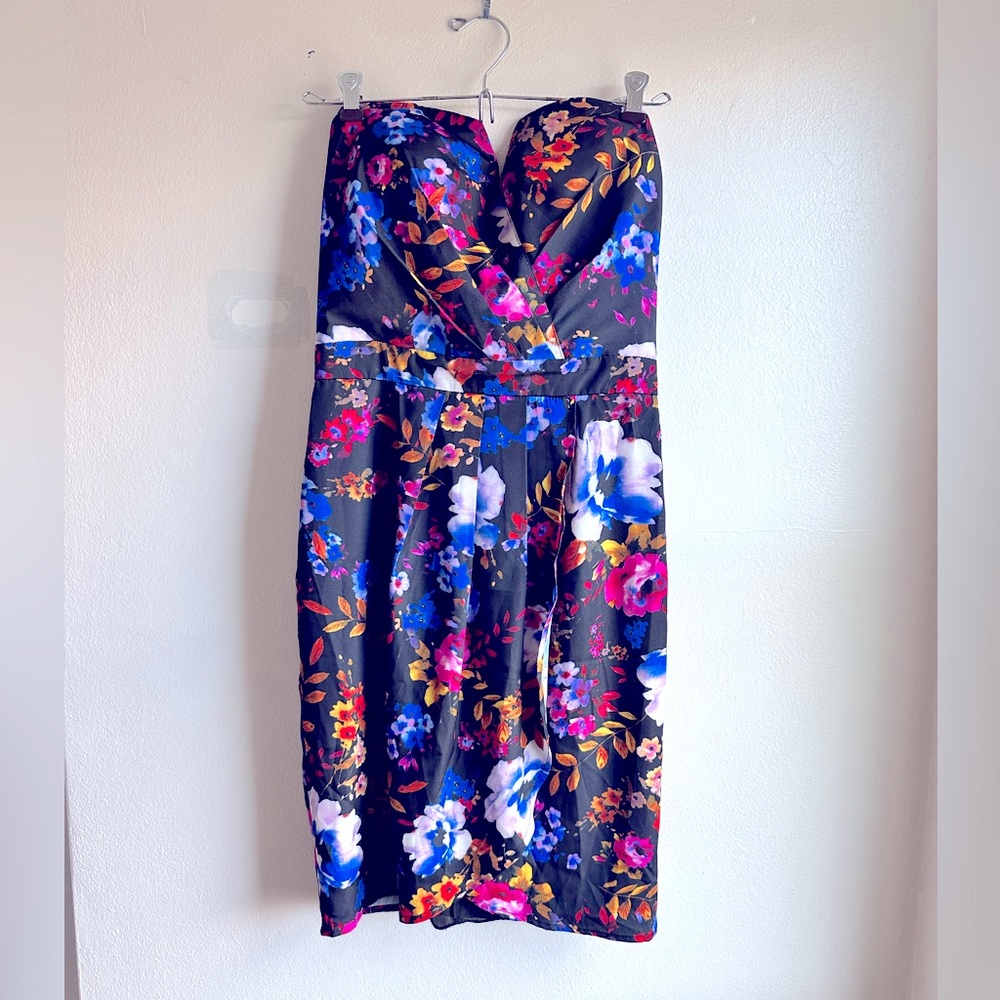 Yumi Kim floral date night strapless dress XS